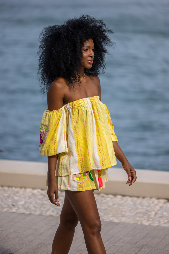 Ensemble Brodé Blouse & Short Sia - ensembles