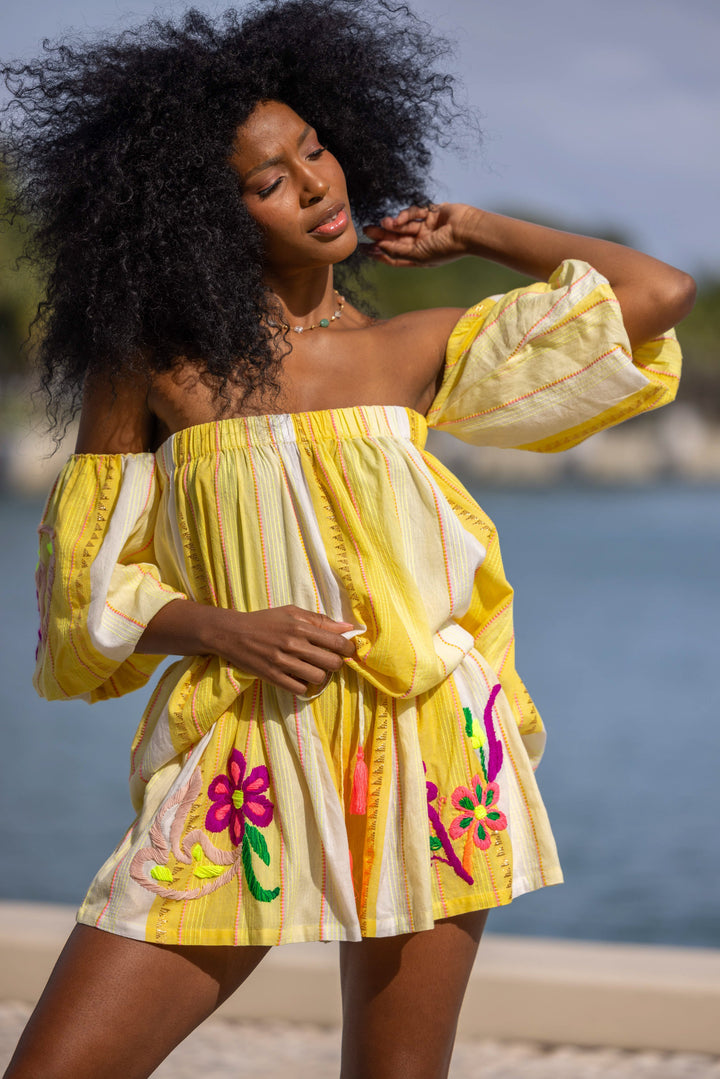 Ensemble Brodé Blouse & Short Sia - ensembles