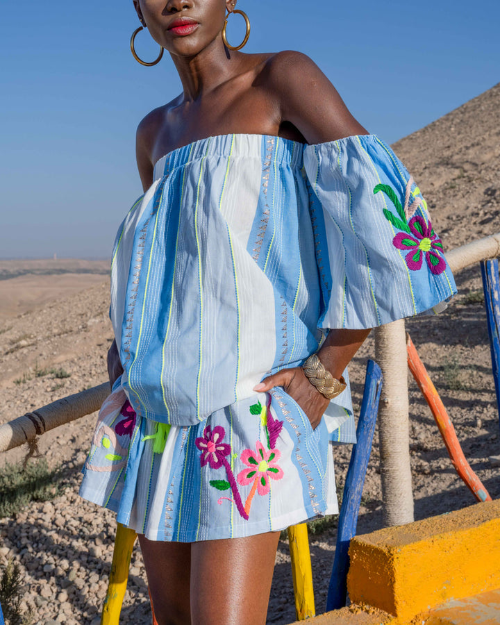 Ensemble Brodé Blouse & Short Sia - ensembles