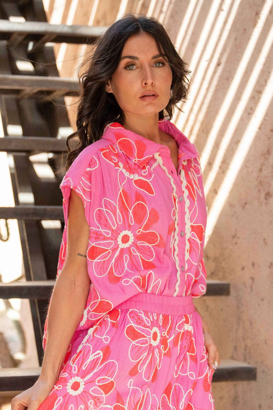 Ensemble chemise brodée & jupe Bonnie - Tops / Blouses