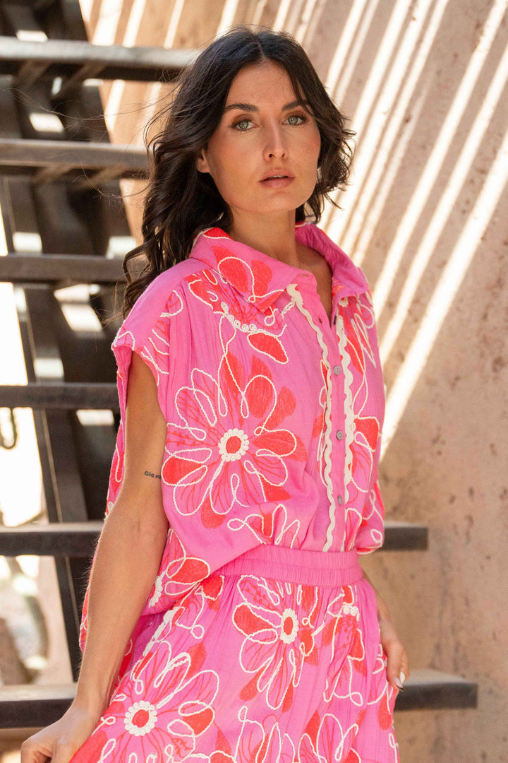 Ensemble chemise brodée & jupe Bonnie - Tops / Blouses
