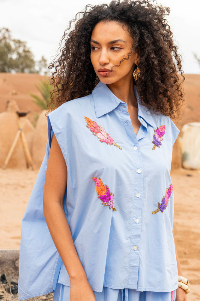 Ensemble chemise & short brodée Missouri - Taille unique: