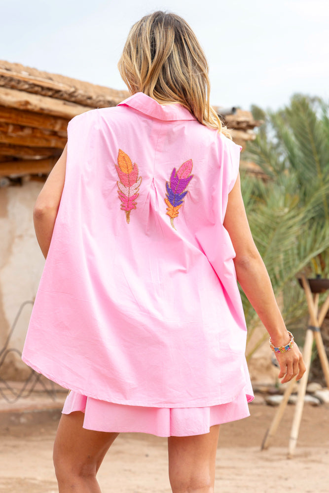 Ensemble chemise & short brodée Missouri - Taille unique:
