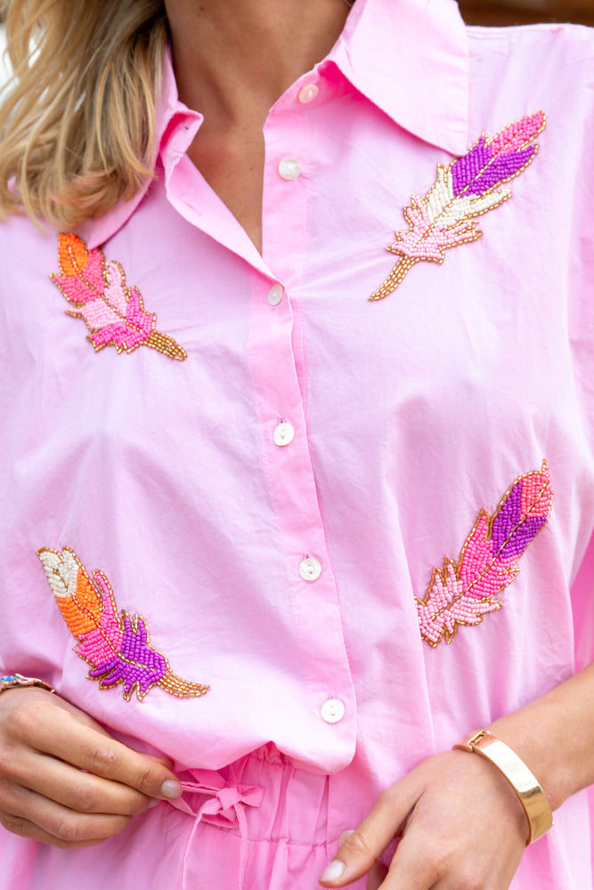 Ensemble chemise & short brodée Missouri - Taille unique: