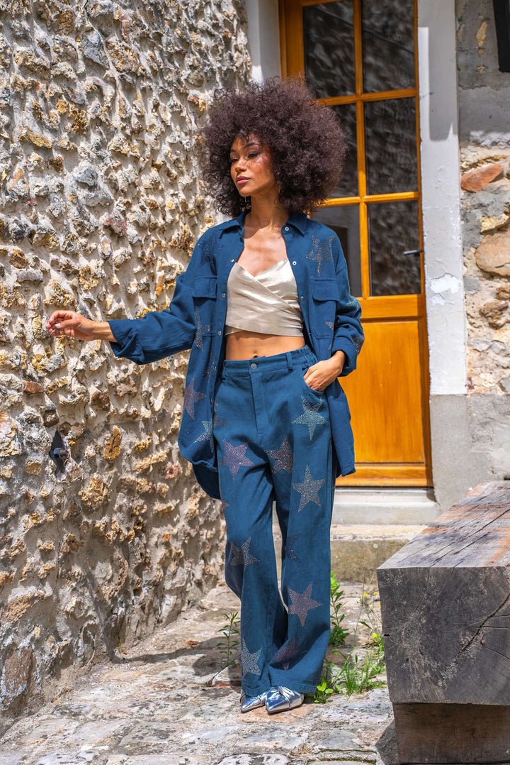 Ensemble Denim étoiles brodés Sofia/Strike ensembles