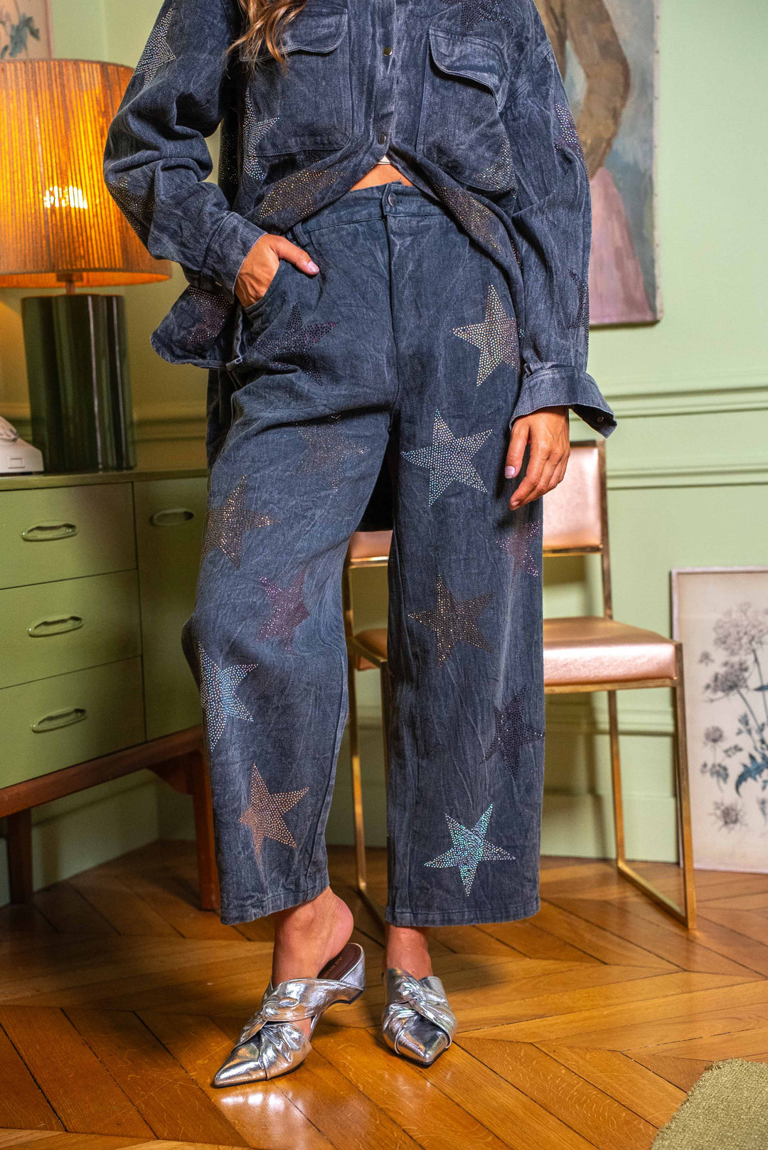 Ensemble Denim étoiles brodés Sofia/Strike ensembles