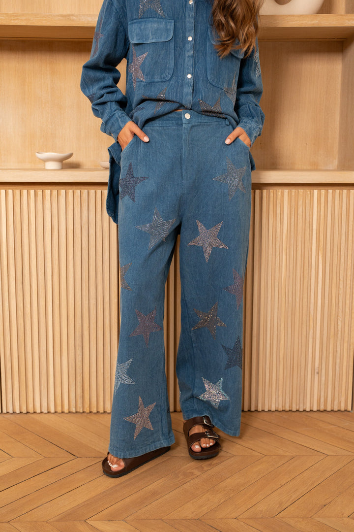 Ensemble Denim étoiles brodés Sofia/Strike ensembles