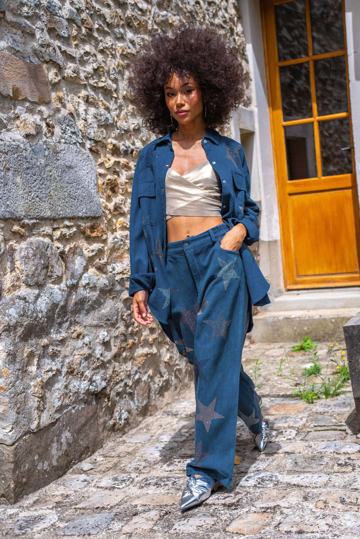 Ensemble Denim étoiles brodés Sofia/Strike ensembles