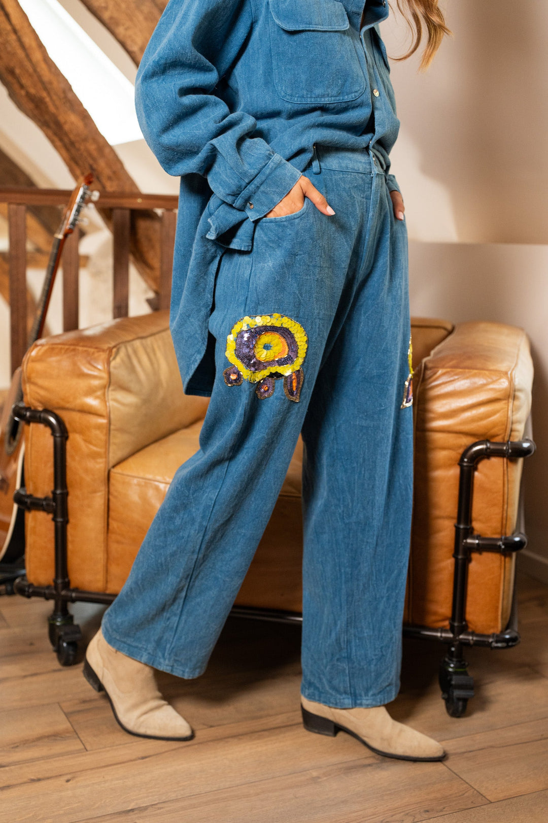 Ensemble Denim Sequins brodés Sono/Song ensembles