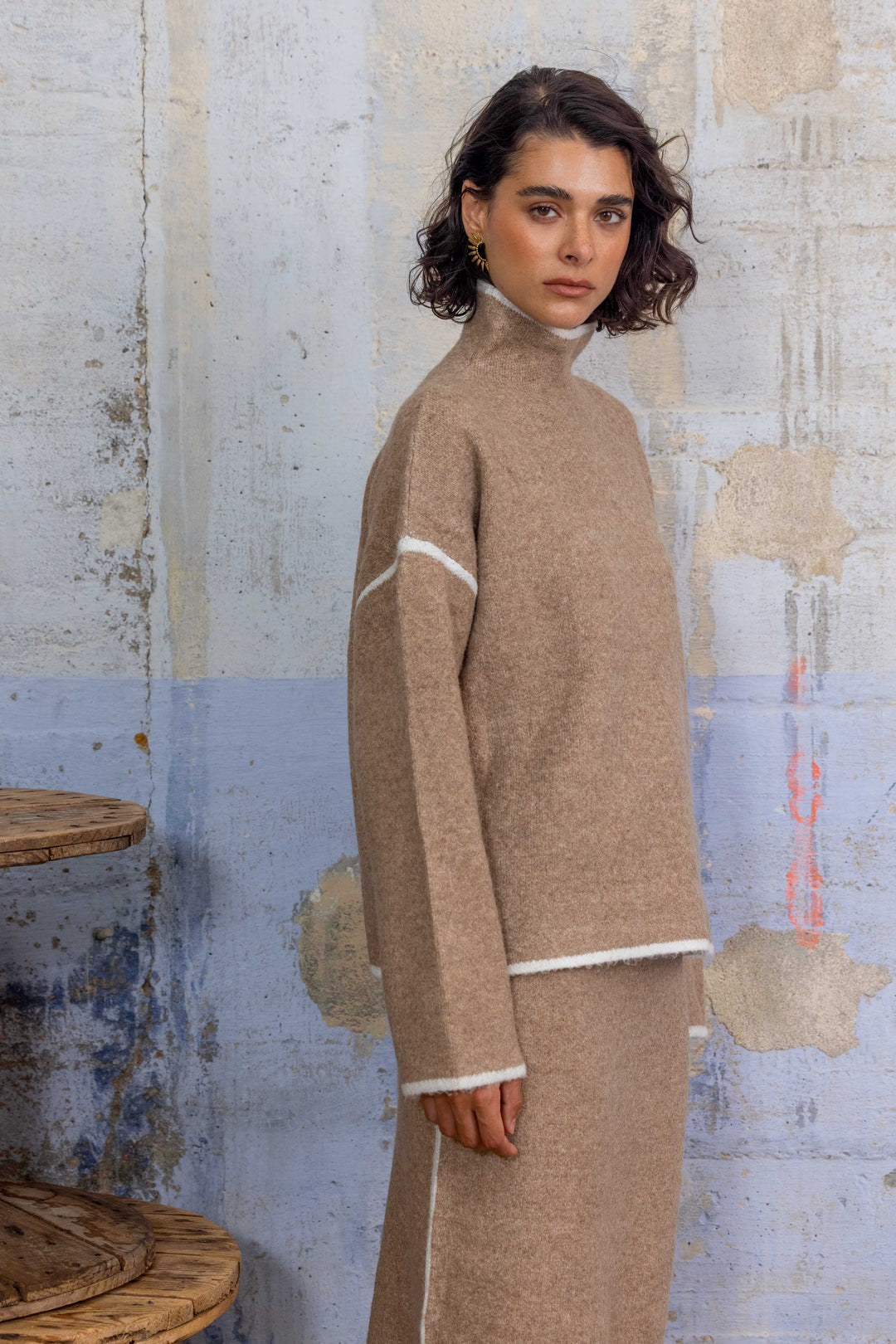 Ensemble en maille pull et jupe longue Dory 2694 - ensembles