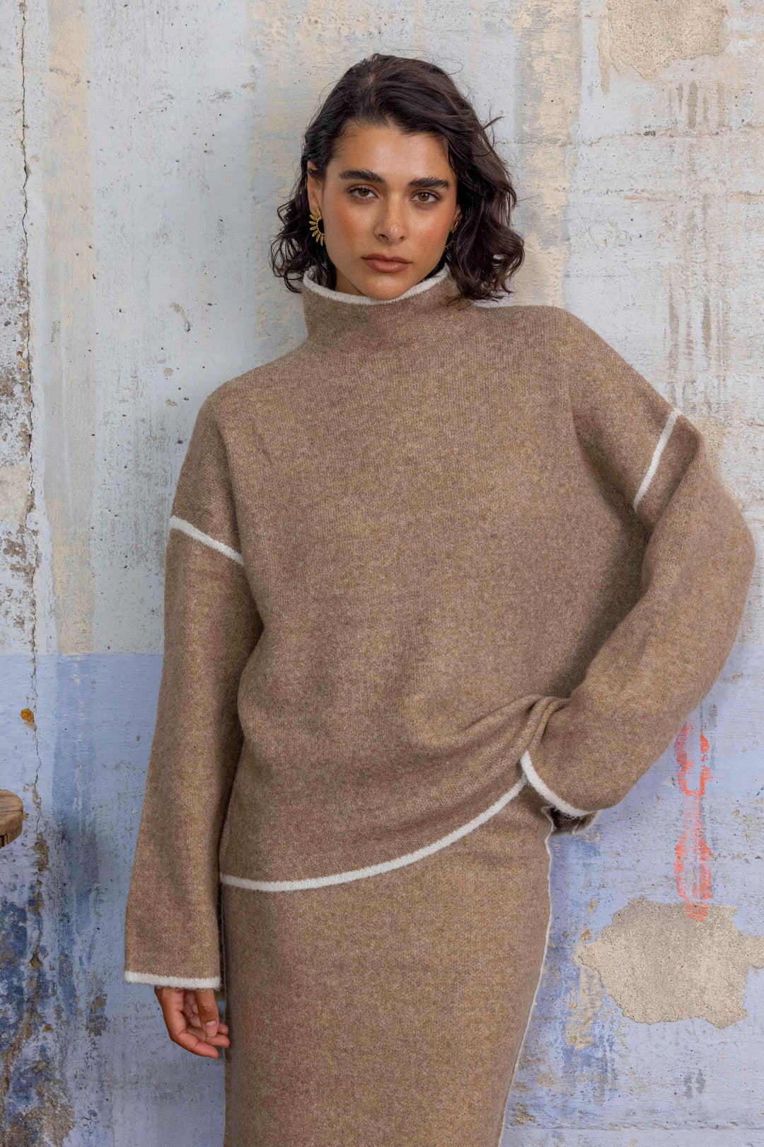 Ensemble en maille pull et jupe longue Dory 2694 - ensembles