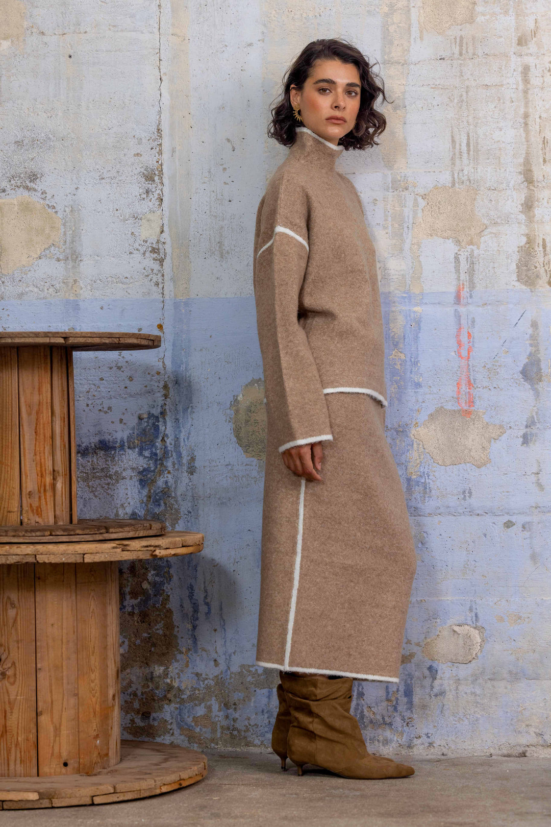 Ensemble en maille pull et jupe longue Dory 2694 - ensembles
