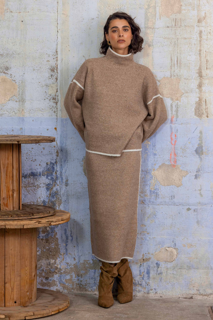 Ensemble en maille pull et jupe longue Dory 2694 - ensembles