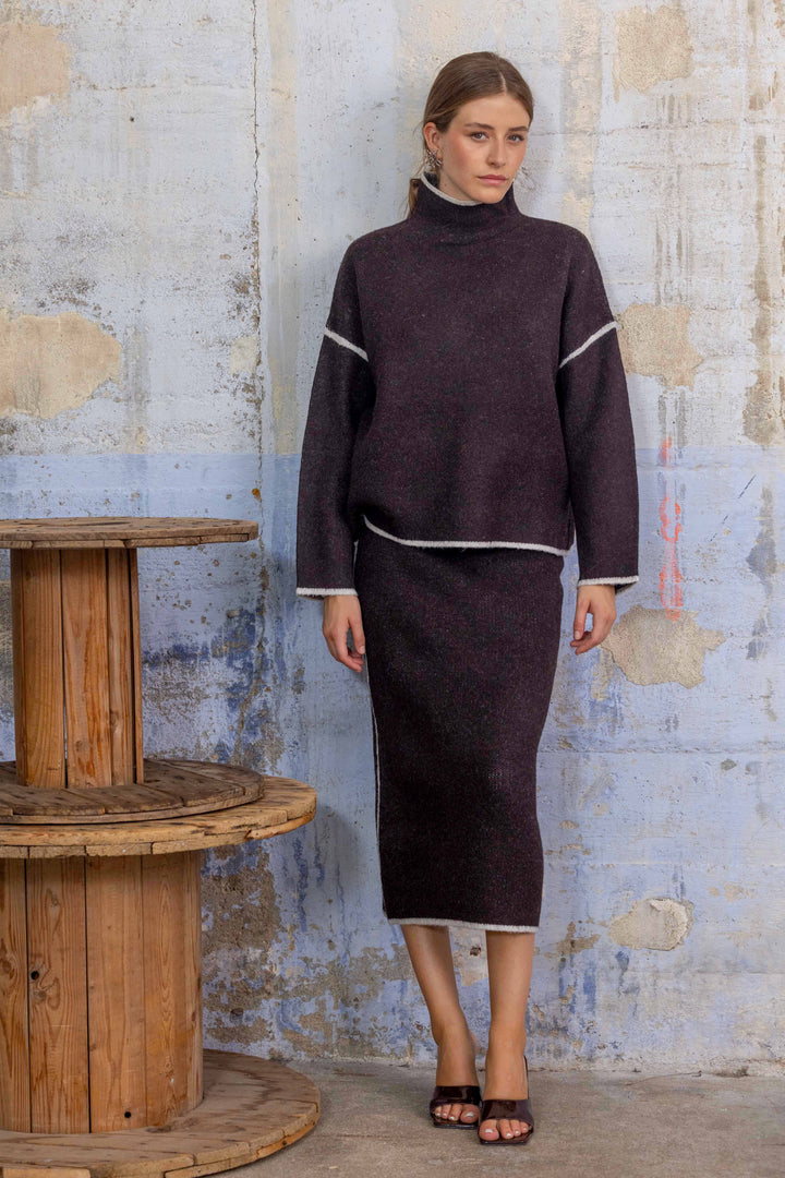 Ensemble en maille pull et jupe longue Dory 2694 - ensembles