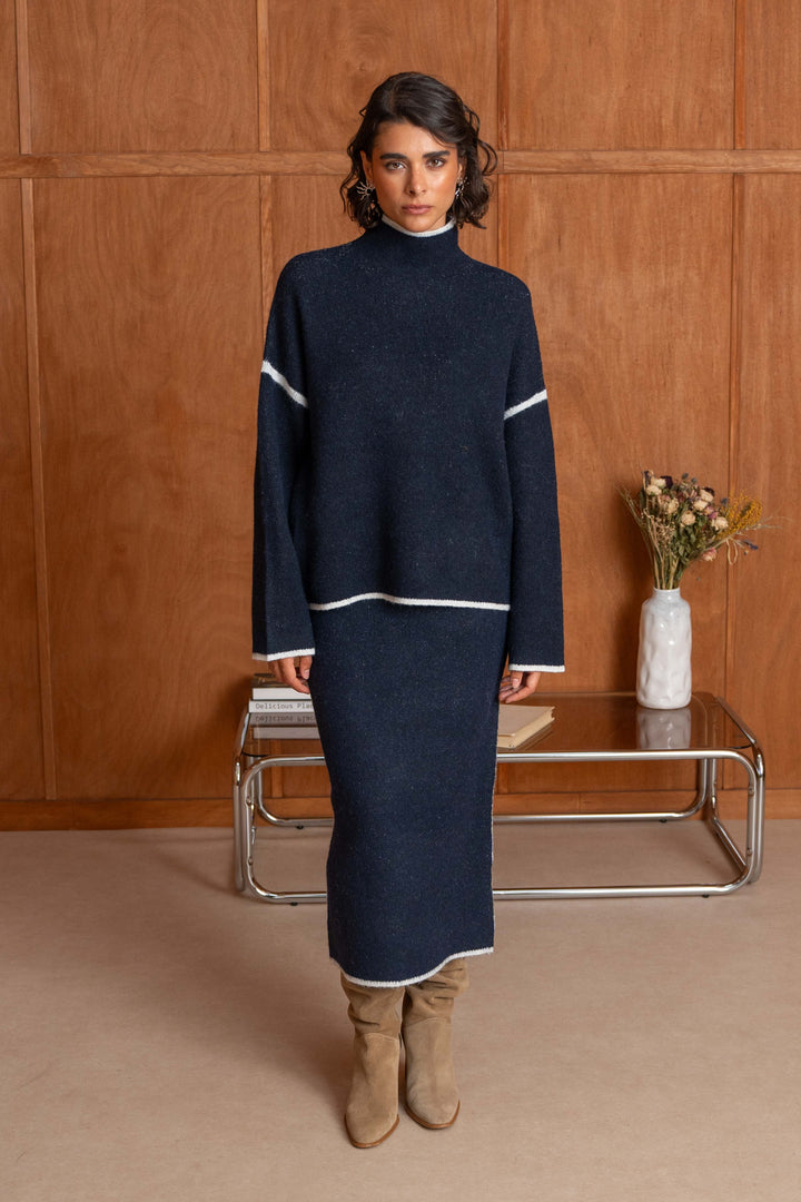 Ensemble en maille pull et jupe longue Dory 2694 - ensembles