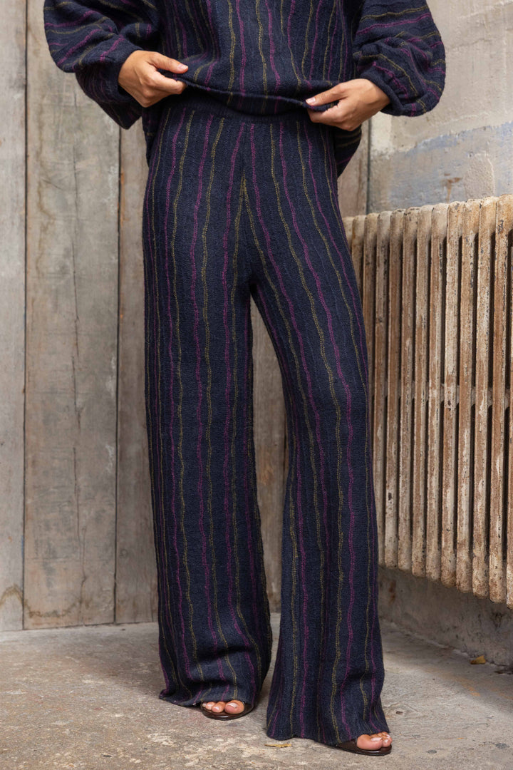Ensemble pull et pantalon en maille rayée Juliette 26015