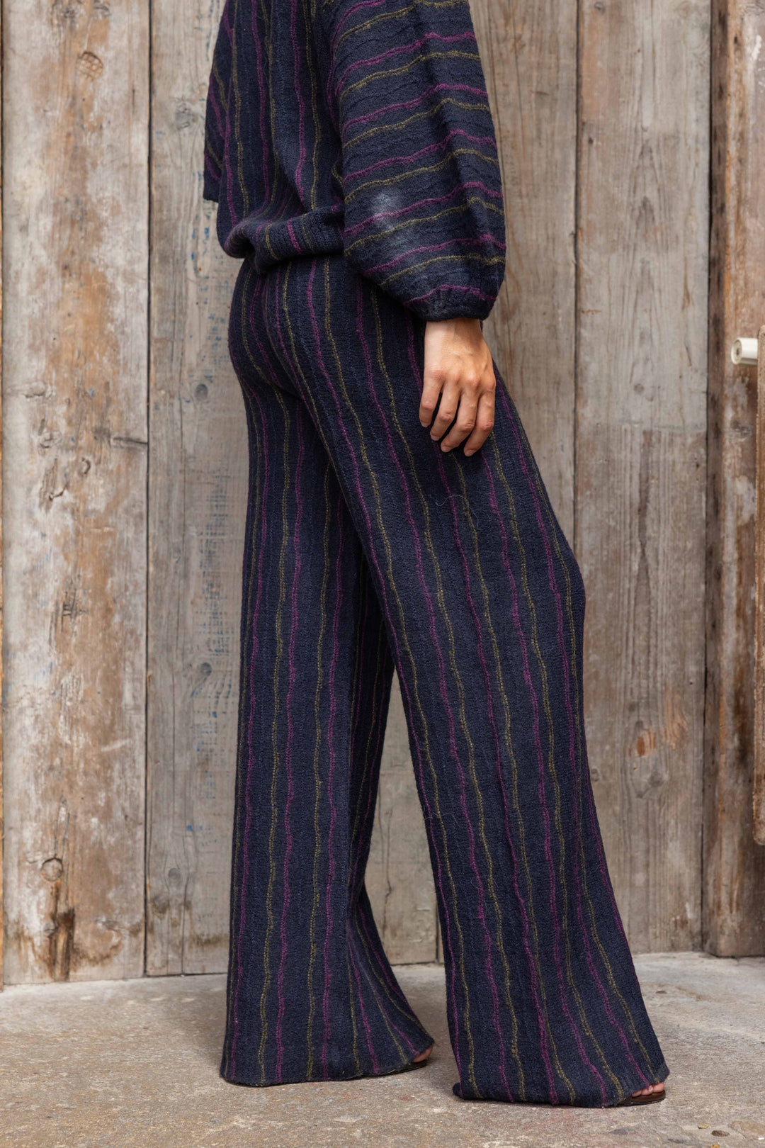 Ensemble pull et pantalon en maille rayée Juliette 26015