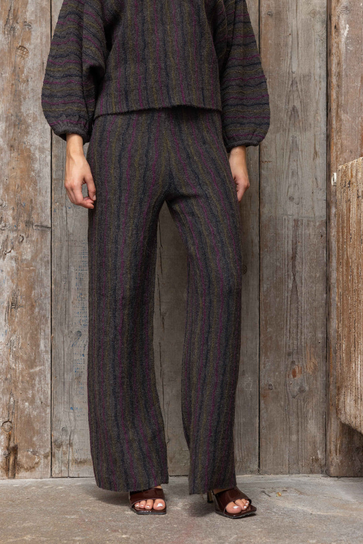Ensemble pull et pantalon en maille rayée Juliette 26015