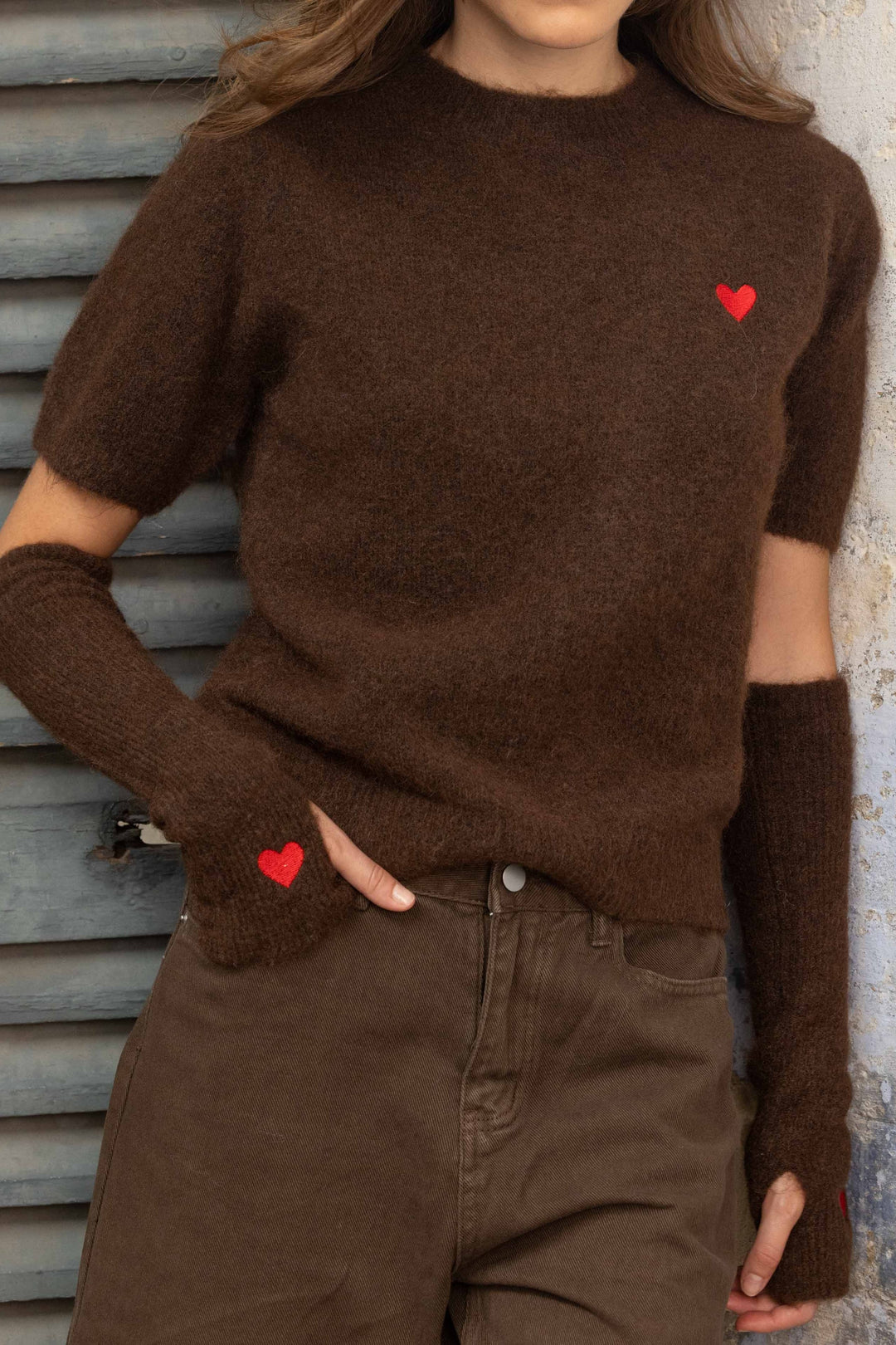 Ensemble pull et mitaines assorties Chérie 2701 - Taille