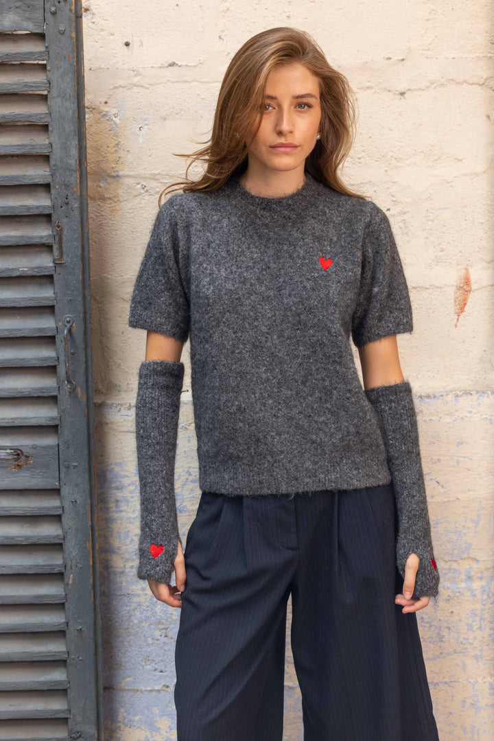 Ensemble pull et mitaines assorties Chérie 2701 - Taille