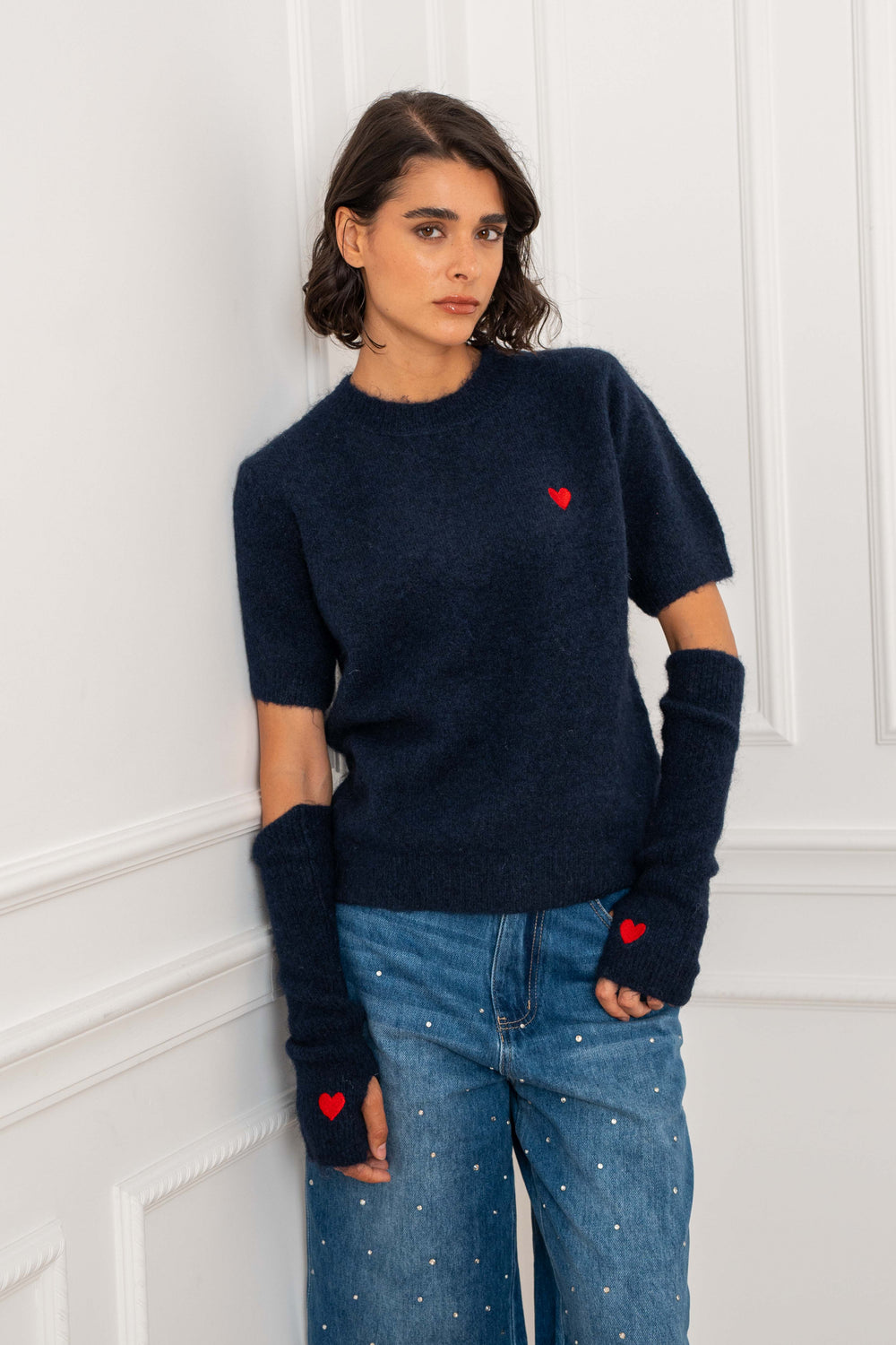 Ensemble pull et mitaines assorties Chérie 2701 - Taille