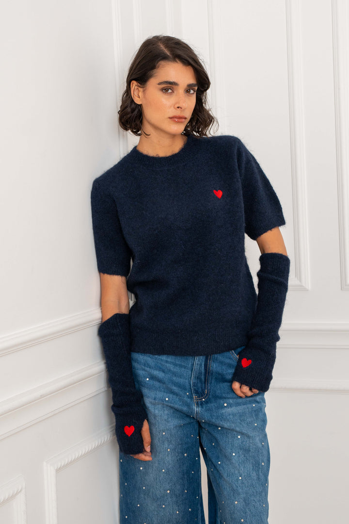 Ensemble pull et mitaines assorties Chérie 2701 - Taille
