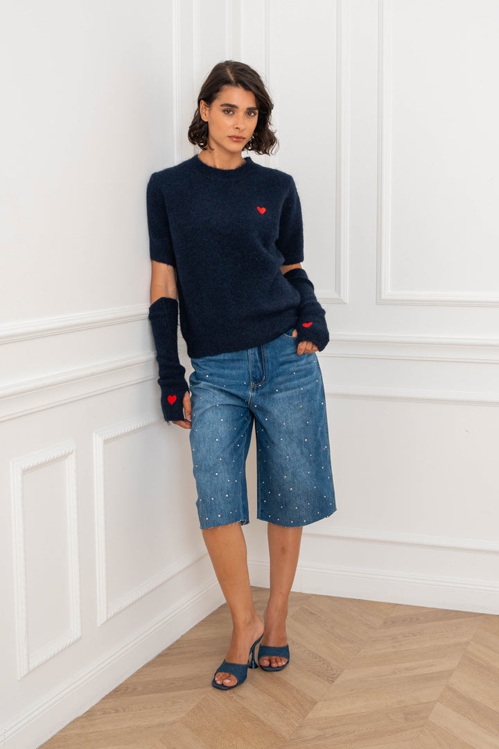 Ensemble pull et mitaines assorties Chérie 2701 - Taille