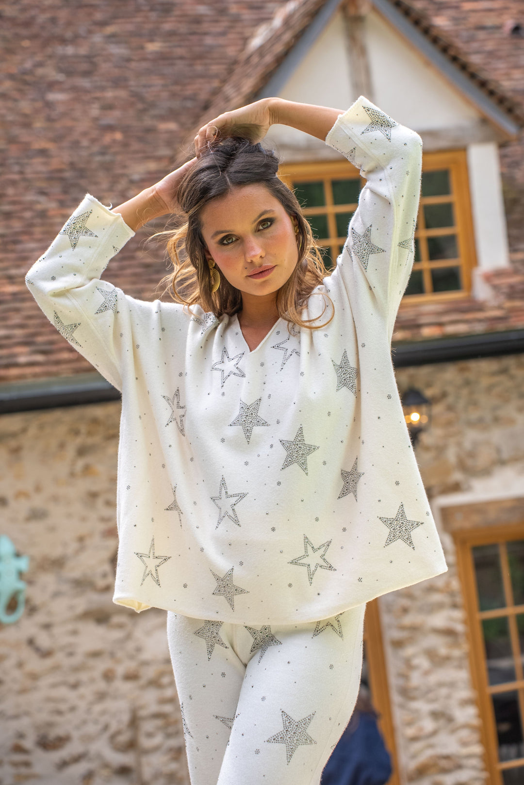 Ensemble Shaine Strass - Taille unique / Ecru - ensembles