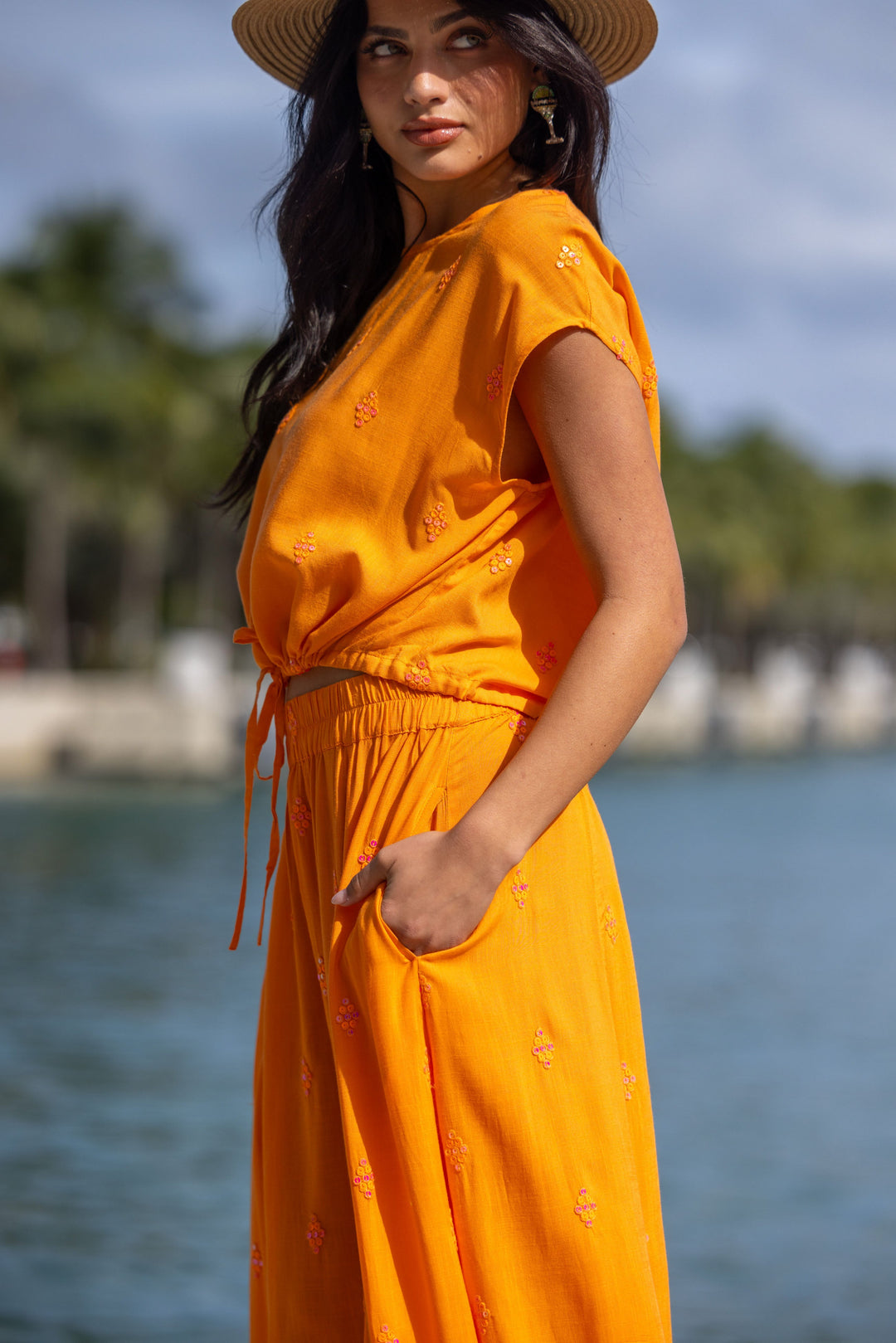 Ensemble Top & Jupe Fluide à Sequins Neva - Taille unique: