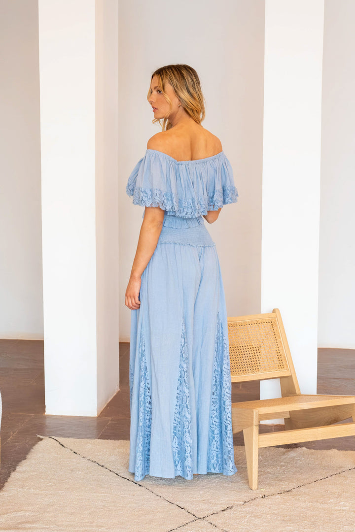 Ensemble Top & Pantalon Fluide Dentelle Noga - Taille