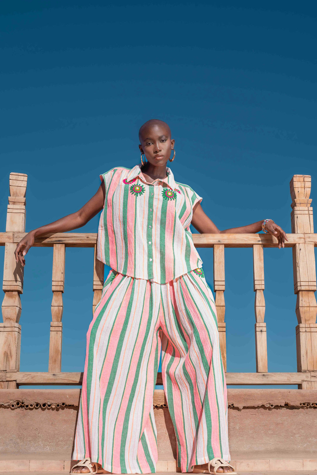 Ensemble Top & Pantalon Rayé Savana - ensembles