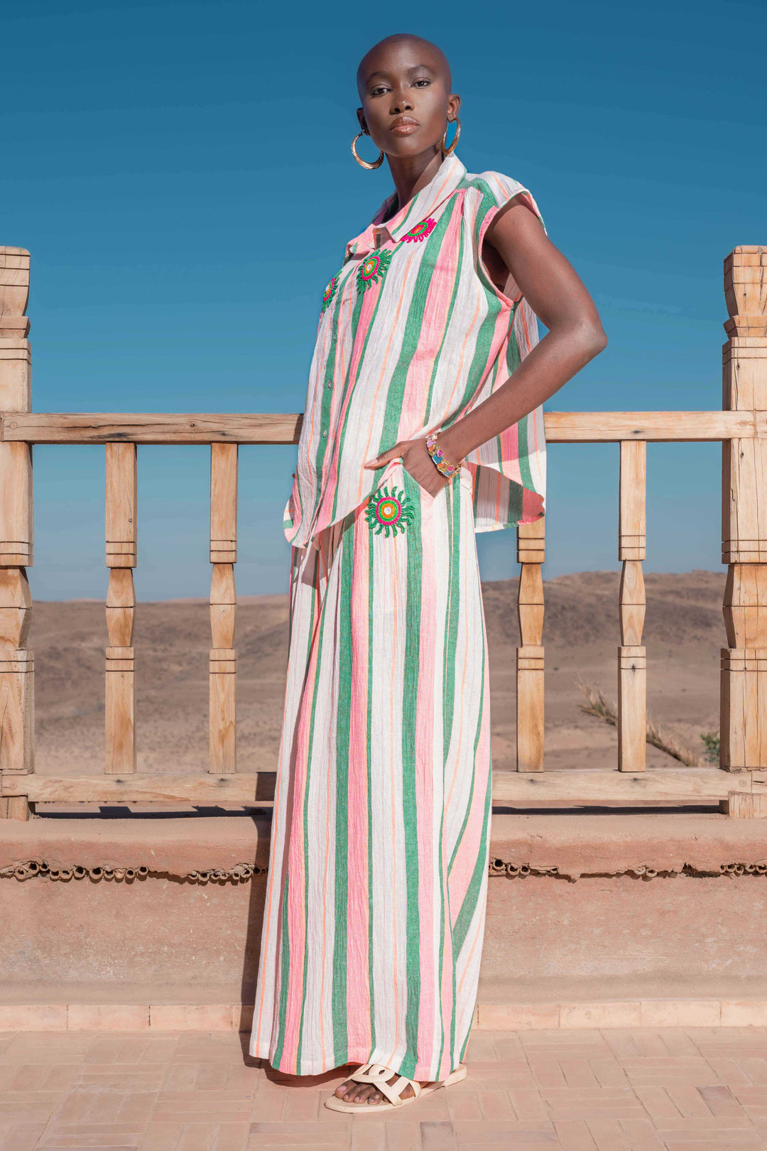 Ensemble Top & Pantalon Rayé Savana - ensembles