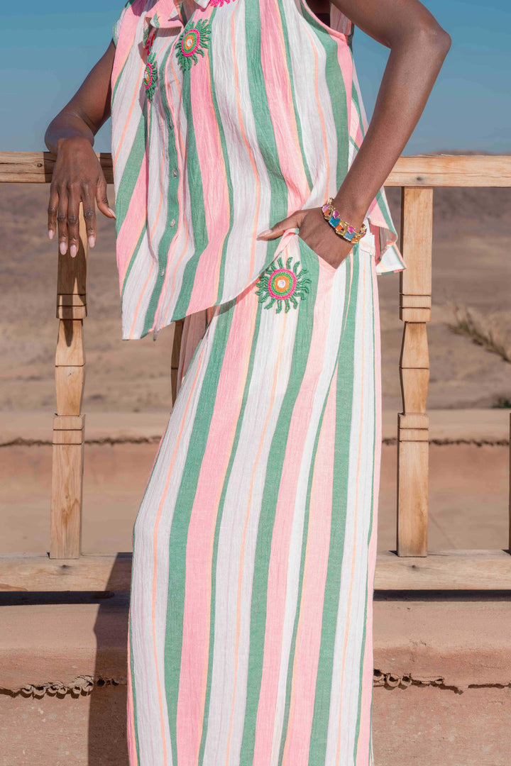 Ensemble Top & Pantalon Rayé Savana - ensembles
