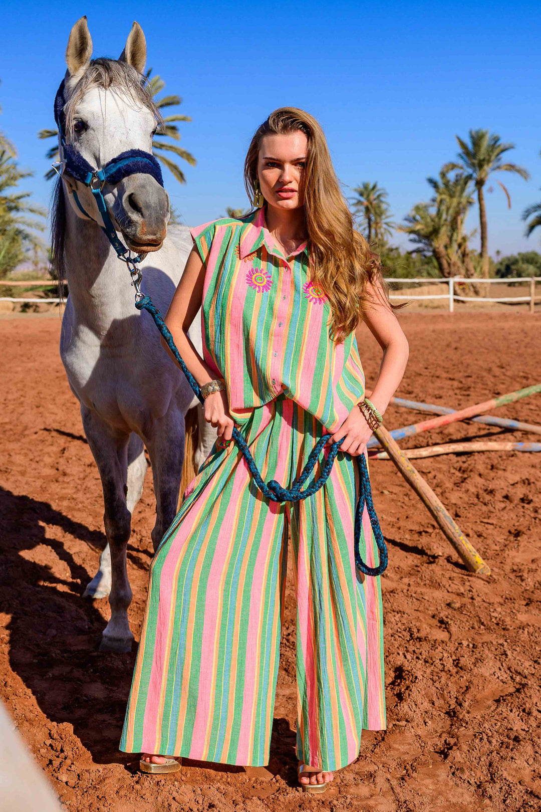 Ensemble Top & Pantalon Rayé Savana - ensembles