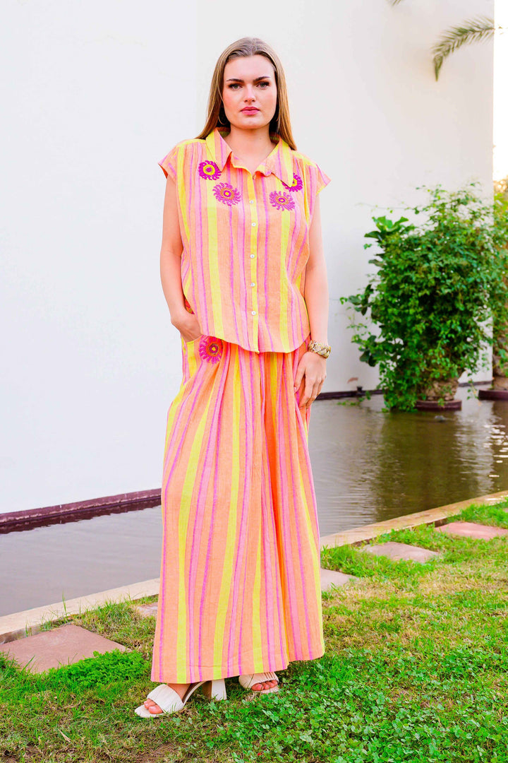 Ensemble Top & Pantalon Rayé Savana - ensembles