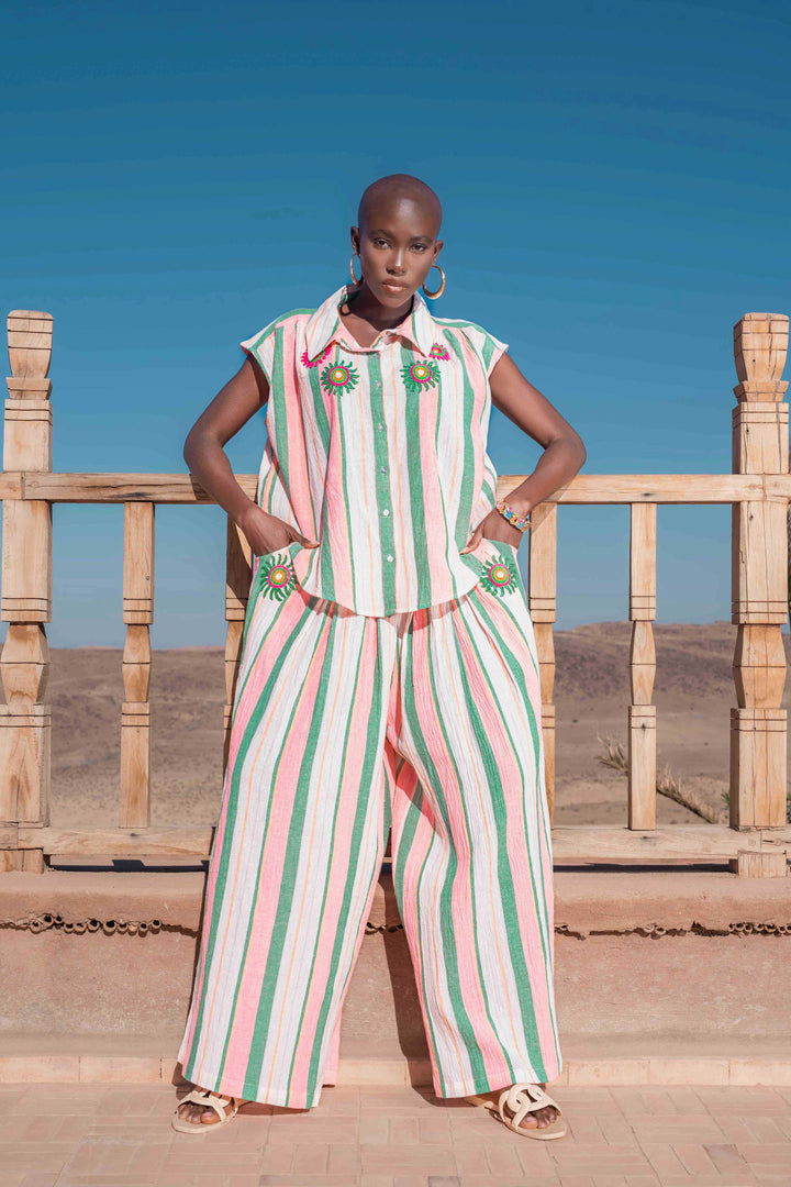 Ensemble Top & Pantalon Rayé Savana - ensembles