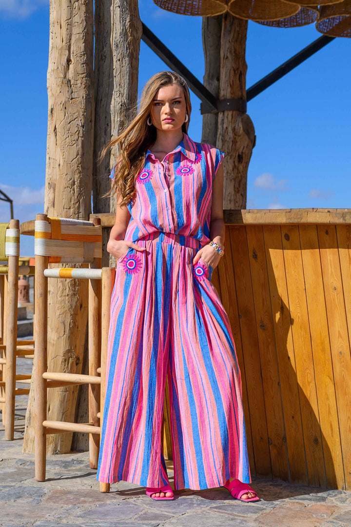 Ensemble Top & Pantalon Rayé Savana - ensembles