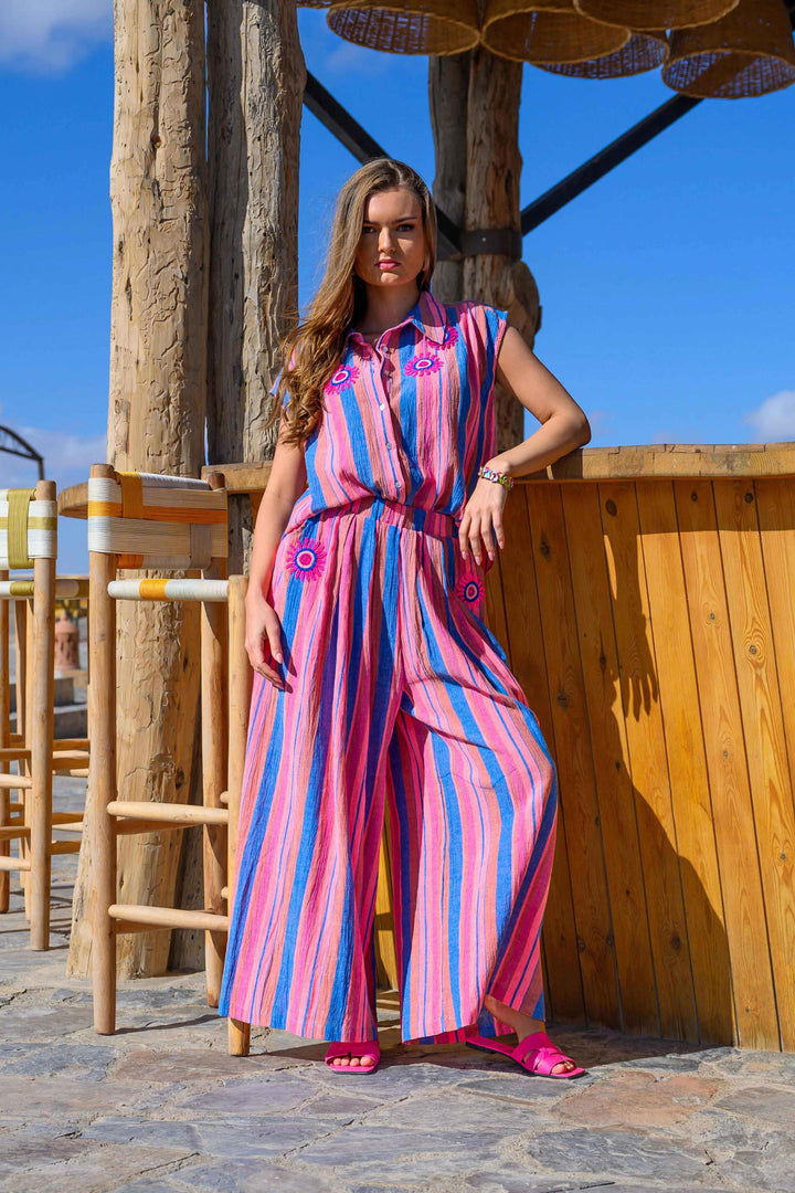 Ensemble Top & Pantalon Rayé Savana - ensembles