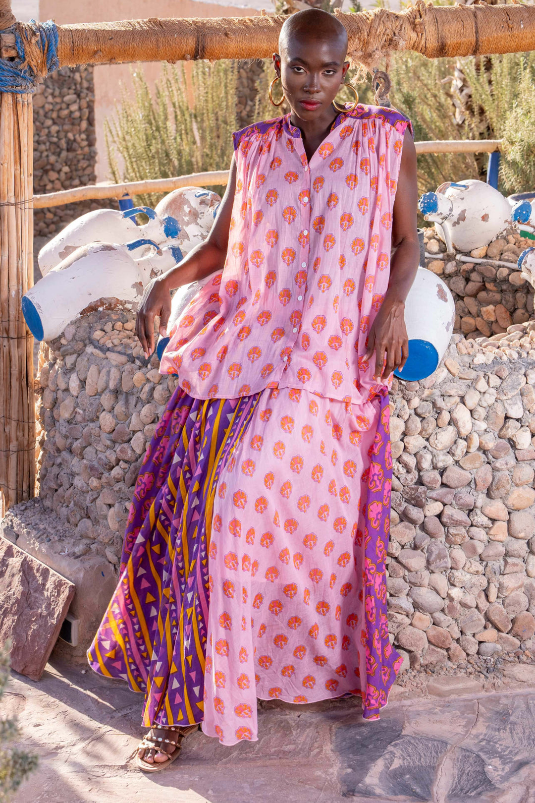 Ensemble Top Sans Manches & Jupe Longue Azura - Taille