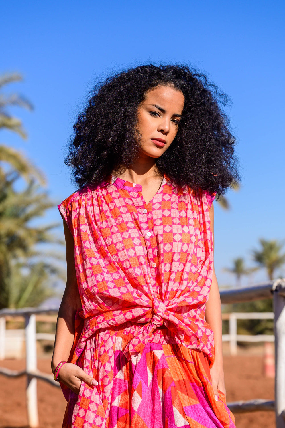 Ensemble Top Sans Manches & Jupe Longue Azura - Taille