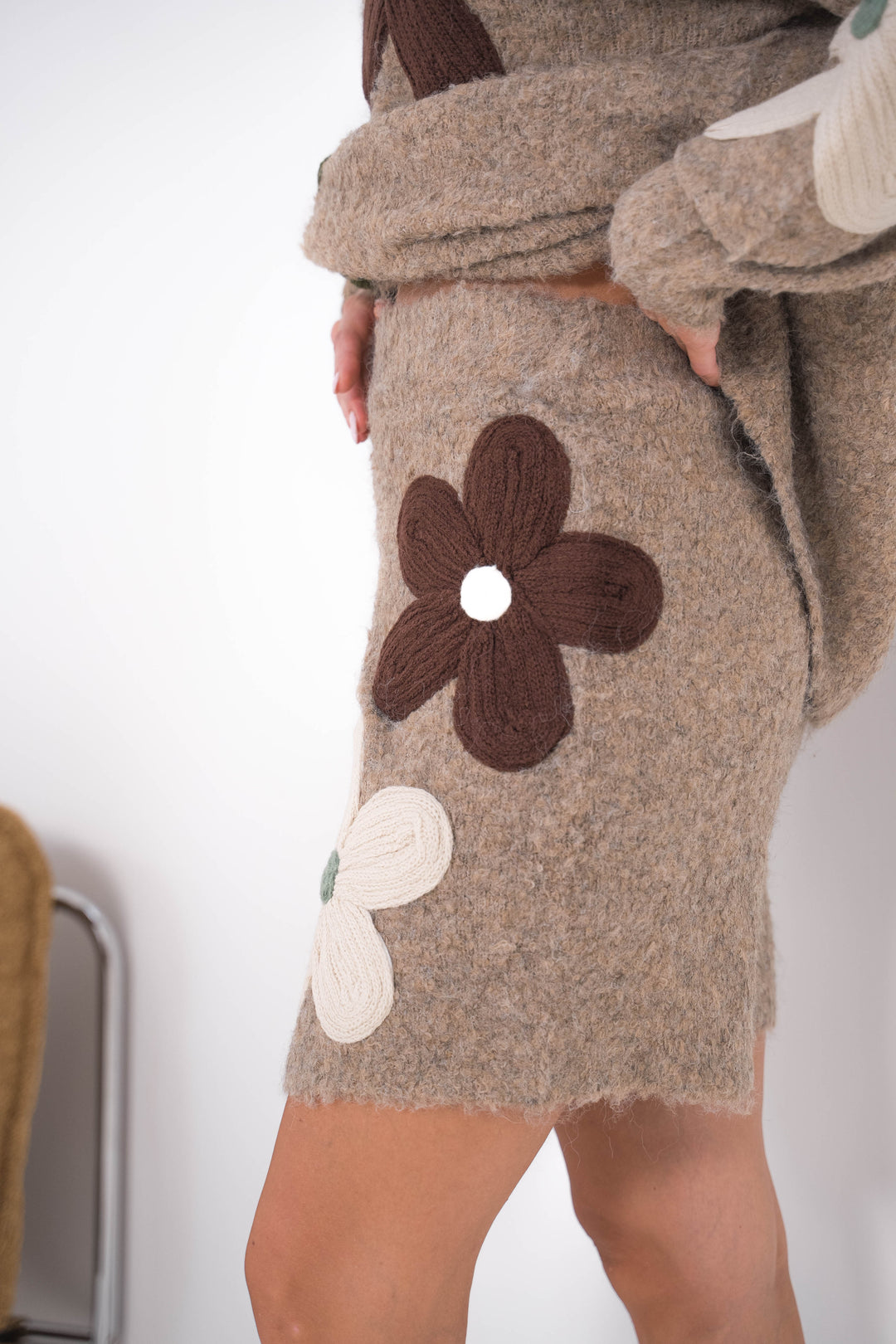 Ensembles oversize à fleurs en relief Diane 2653 - Taupe