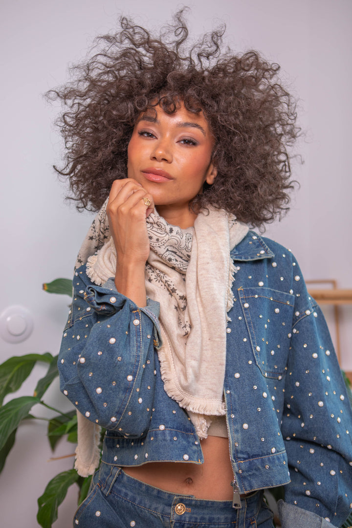 Foulard imprimé bandana Kerry Taille unique / Beige Foulards