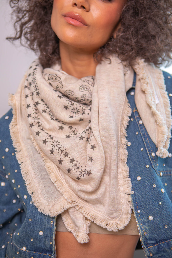 Foulard imprimé bandana Kerry Taille unique / Beige Foulards