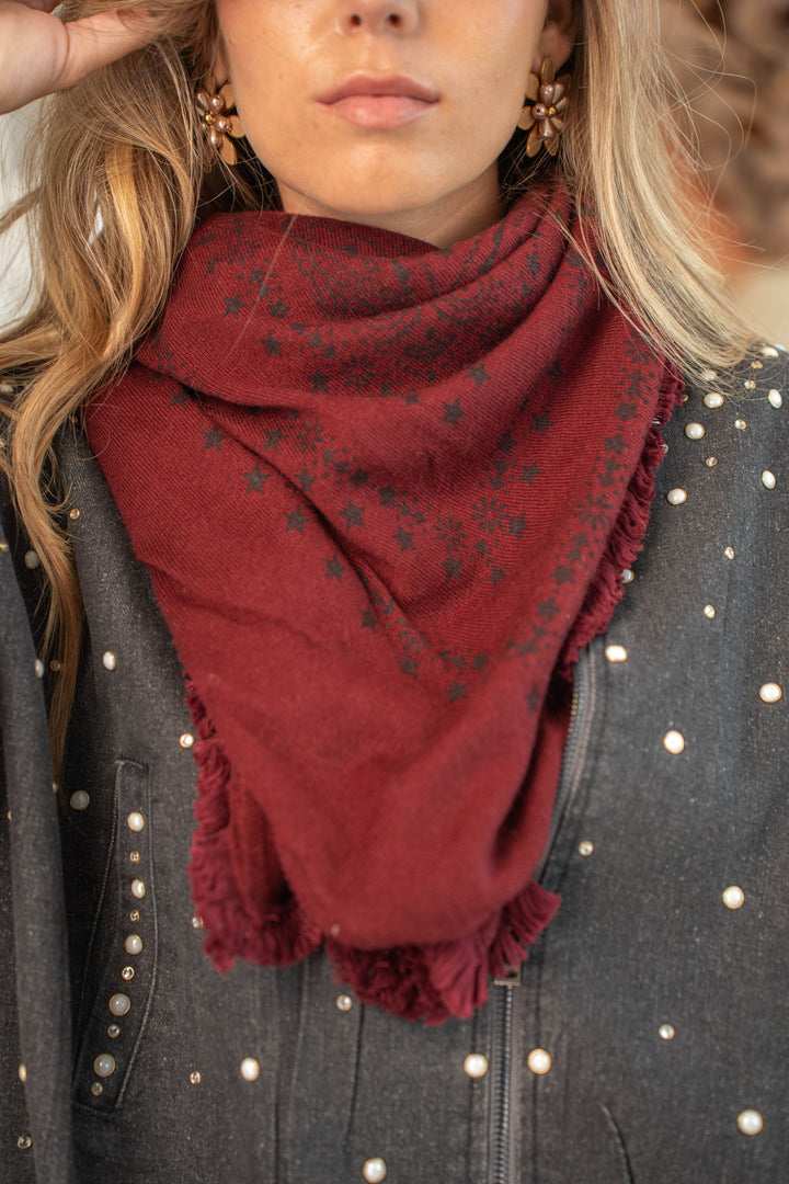 Foulard imprimé bandana Kerry Taille unique / Bordeaux