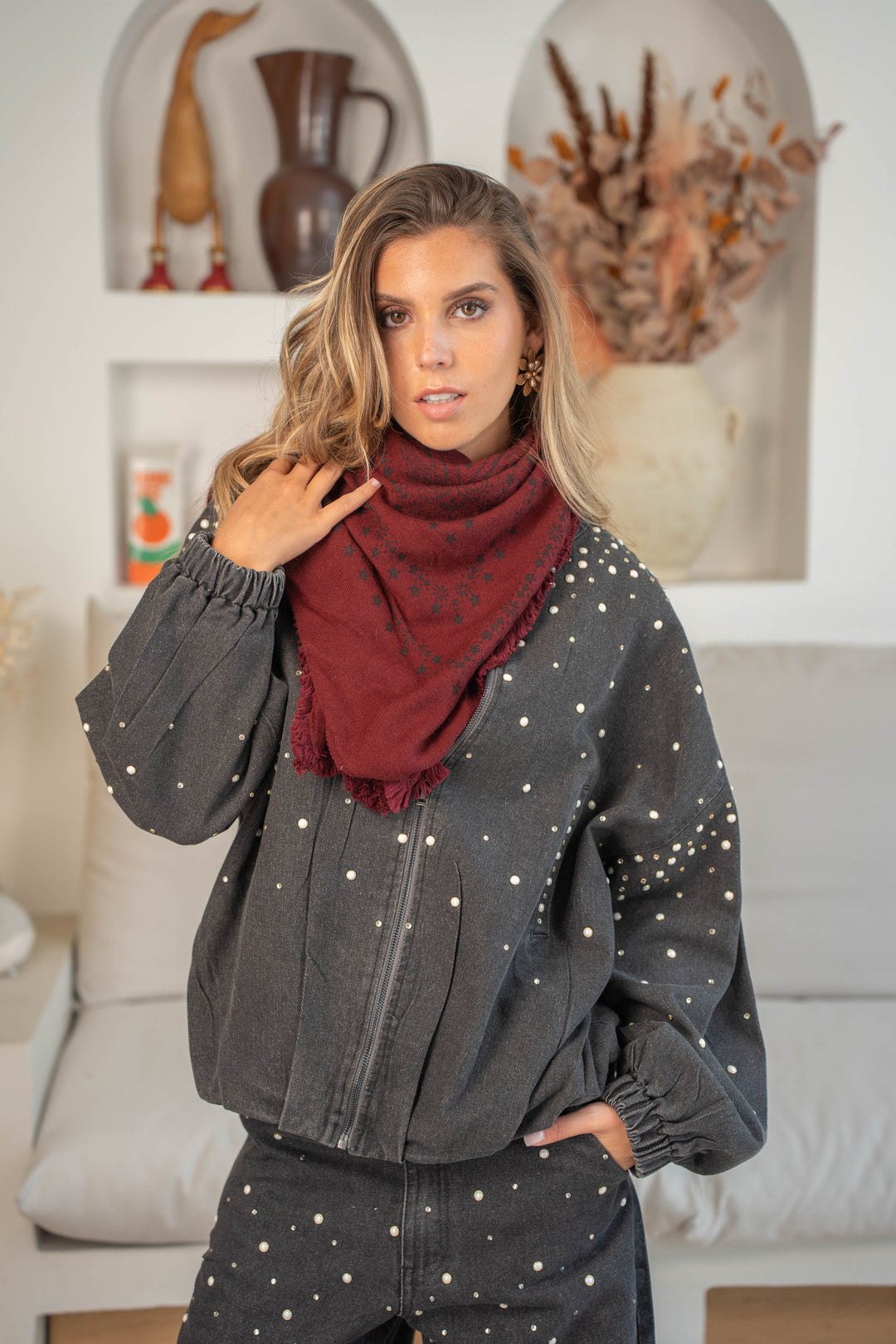 Foulard imprimé bandana Kerry Taille unique / Bordeaux