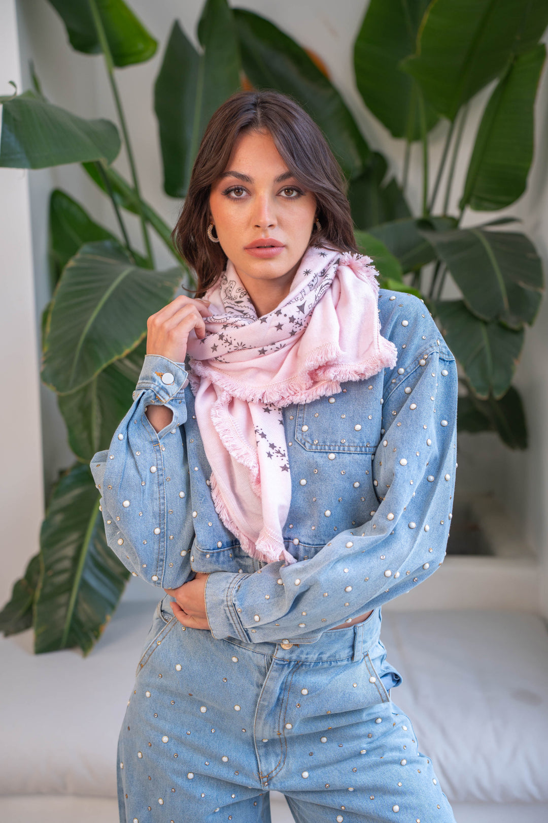 Foulard imprimé bandana Kerry Taille unique / Rose Foulards