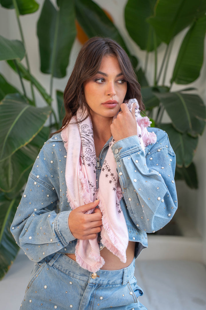 Foulard imprimé bandana Kerry Taille unique / Rose Foulards