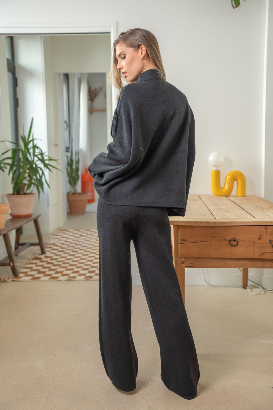 Gilet boutonné à franges Felice Taille unique / Noir gilets