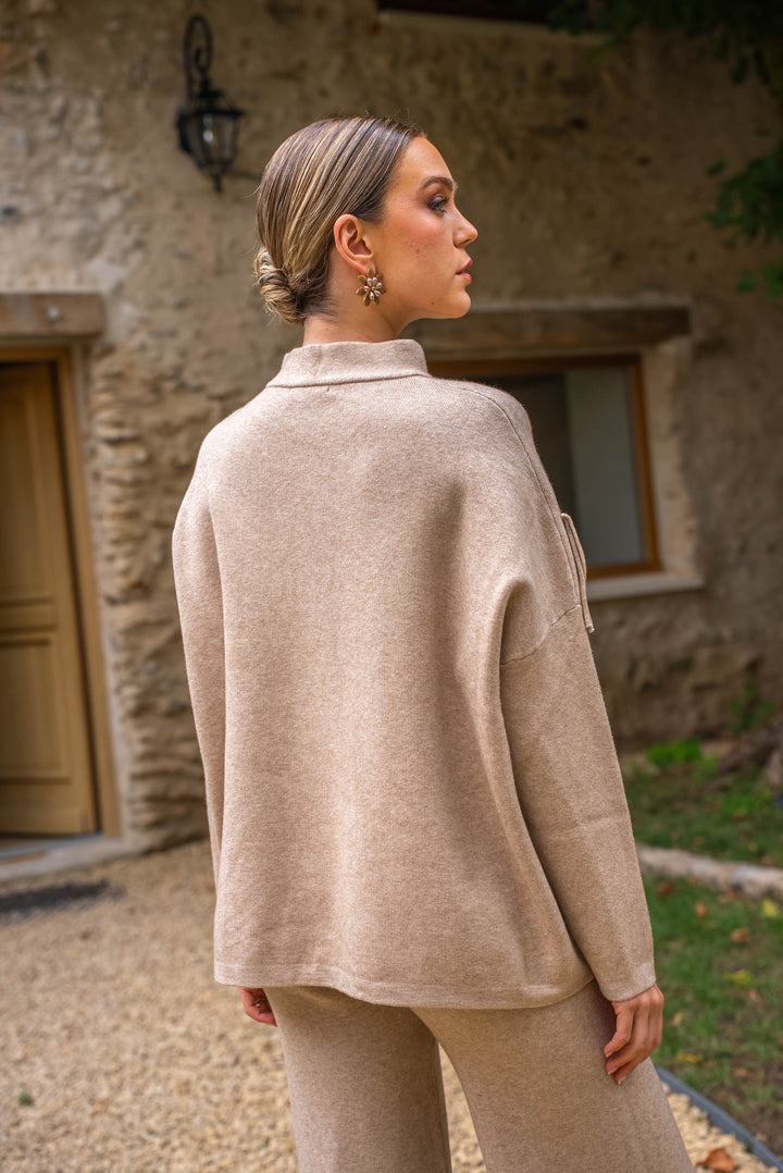 Gilet boutonné à franges Felice Taille unique / Taupe gilets