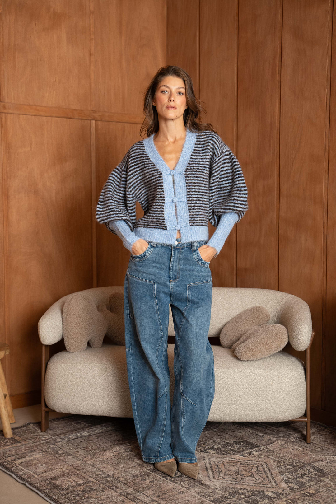 Gilet court en maille Woldie 2651 - Taille Unique: 34-40